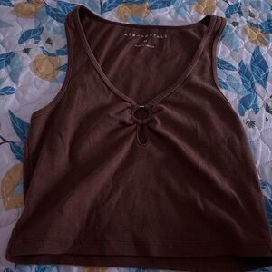 Aeropostale brown tank top with cut out detail!!